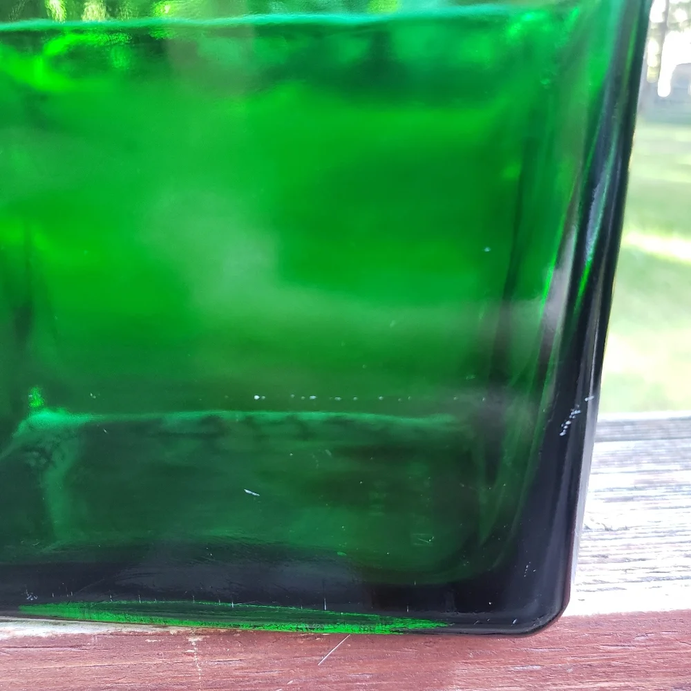 (2) Older Green NAPCO Cleveland.O. USA Short Rectangular Vases / Planters